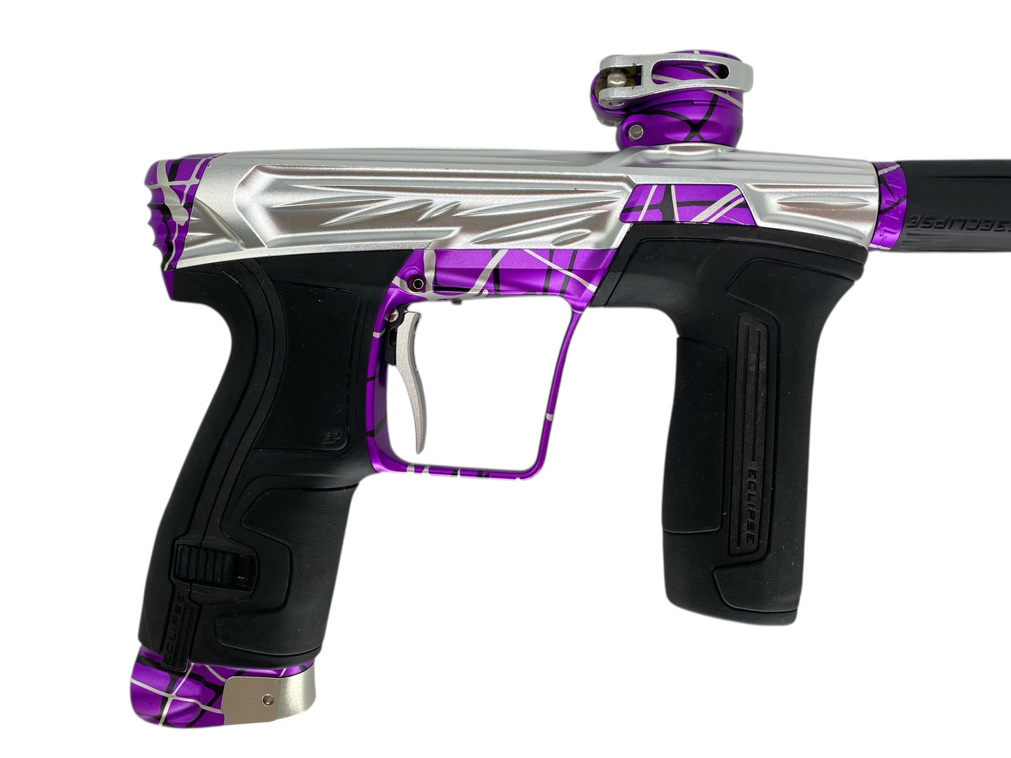 USED Planet Eclipse Project G Cs2 Paintball Gun Silver Purple Splash